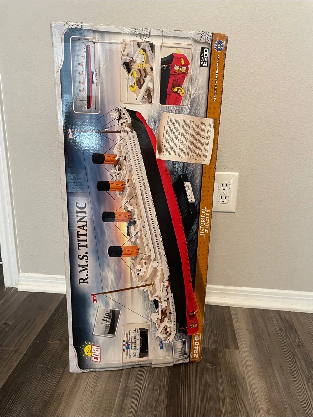 R.M.S. Titanic Wall Art Panel in White and Blue